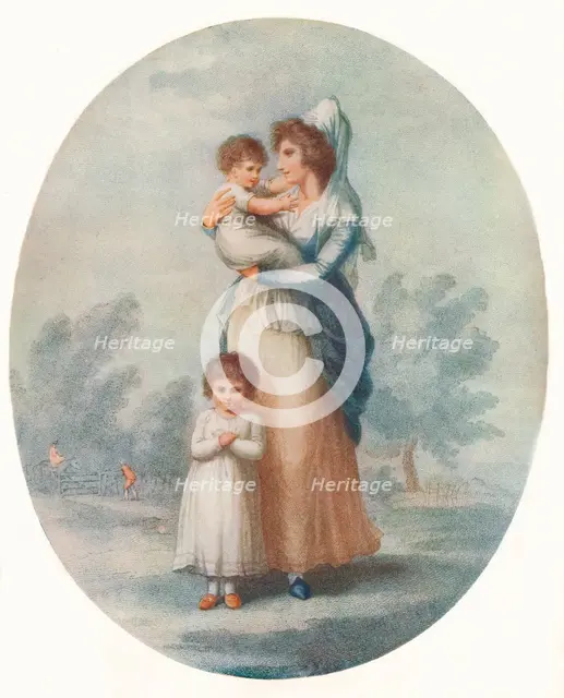 'Lady Rushout and Children', c1795. Artist: Charles Knight.