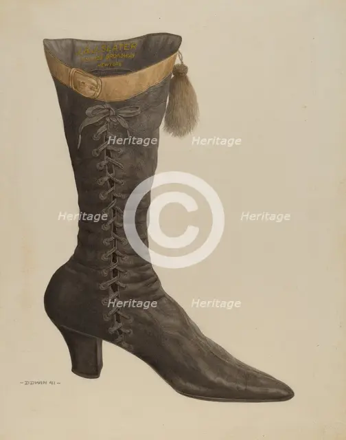 Lady's Boot, 1941. Creator: Dorothy Dwin.