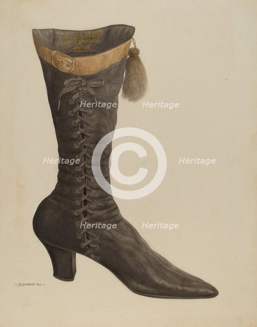 Lady's Boot, 1941. Creator: Dorothy Dwin.