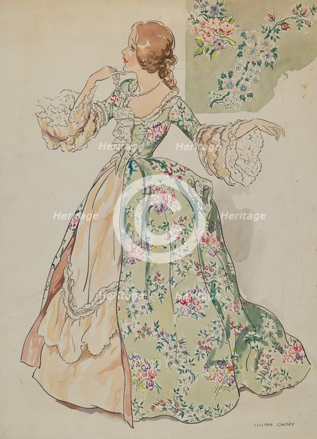 Lady's Costume, c. 1936. Creator: Lillian Causey.
