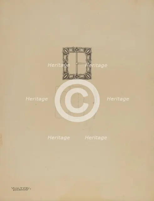 Lady's Shoe Buckle, c. 1937. Creator: Kalamian Walton.