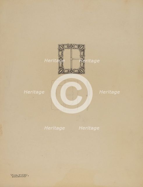 Lady's Shoe Buckle, c. 1937. Creator: Kalamian Walton.