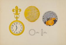 Lady's Watch Case and Frame, c. 1936. Creator: Harry G Aberdeen
