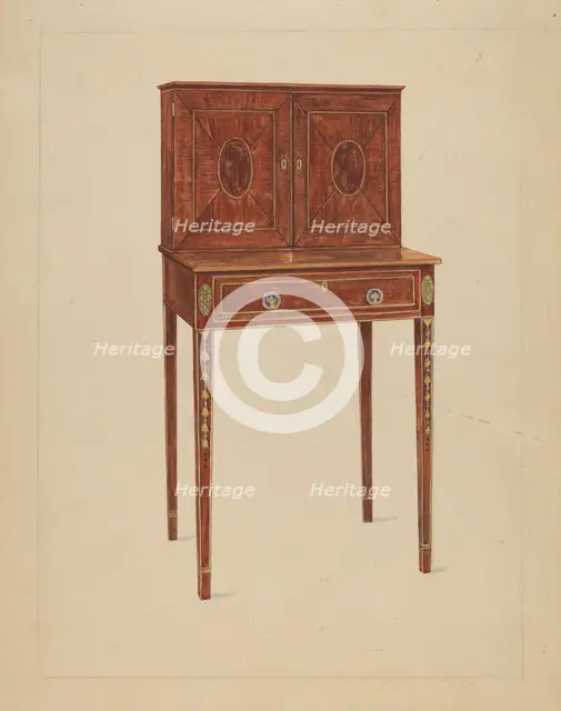 Lady's Writing Cabinet, 1935/1942. Creator: Unknown.