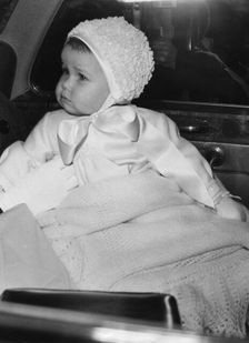 Lady Sarah Armstrong-Jones arrives at Prince Edward's birthday party, March 1965. Creator: Unknown