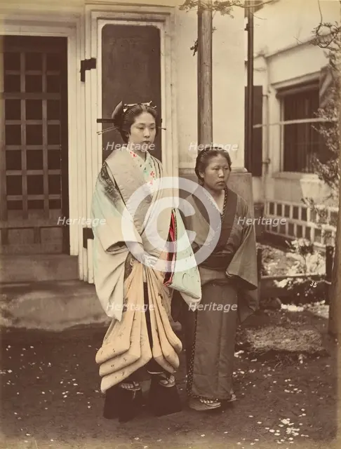 Lady & Servant, 1870s. Creator: Unknown.