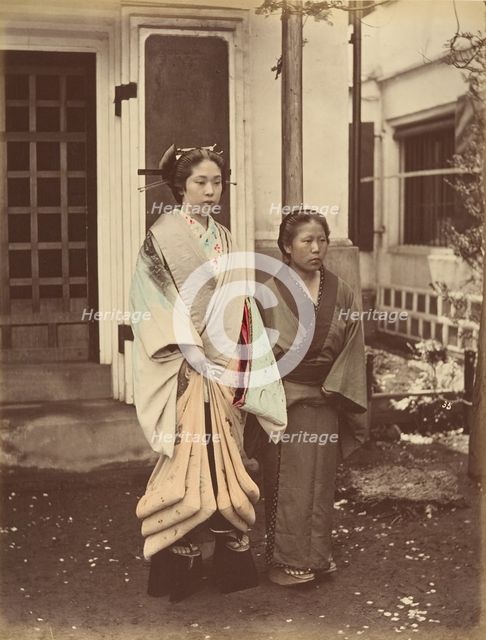 Lady & Servant, 1870s. Creator: Unknown.
