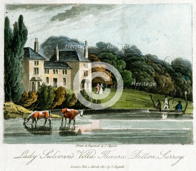 Lady Sulivan's Villa, Thames Ditton, Surrey, England, 1817.Artist: I Hassell