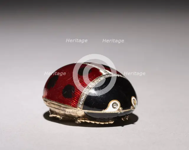 Ladybird Beetle Pillbox, 1896-1903. Creator: House of Fabergé (Russian, 1842-1918); Mikhail Evlampievich Perkhin (Russian, 1860-1903).