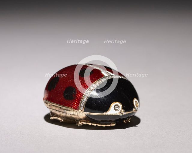 Ladybird Beetle Pillbox, 1896-1903. Creator: House of Fabergé (Russian, 1842-1918); Mikhail Evlampievich Perkhin (Russian, 1860-1903).