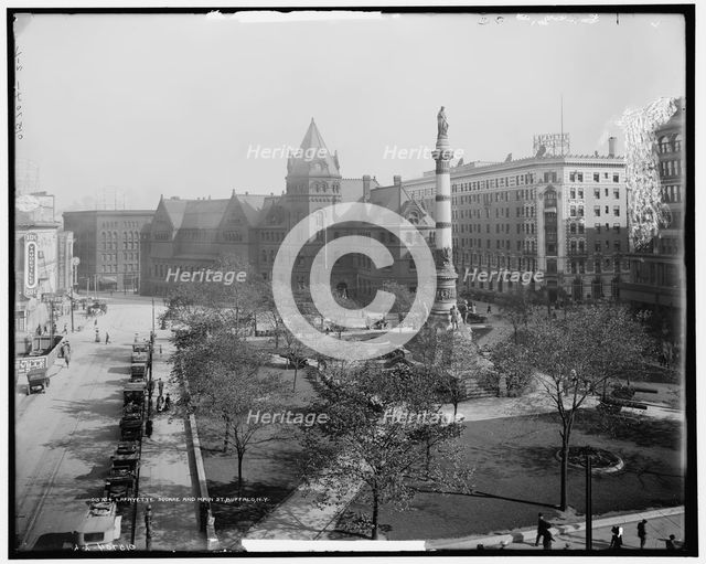 Lafayette Square and Main St., Buffalo, N.Y., between 1900 and 1915. Creator: Unknown.