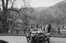 Lagonda 4-seat tourer of CE Littler competing in the RAC Rally, 1939. Artist: Bill Brunell