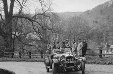 Lagonda 4-seat tourer of CE Littler competing in the RAC Rally, 1939. Artist: Bill Brunell