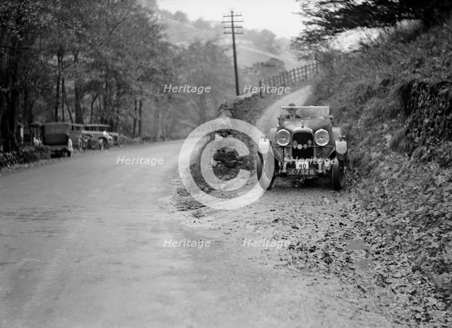 Lagonda of JS Hathaway competing in the MCC Sporting Trial, 1930. Artist: Bill Brunell.