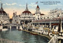 Lagoon and Chute the Chutes, Coney Island, New York City, New York, USA, 1916
