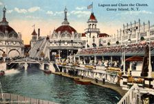 Lagoon and Chute the Chutes, Coney Island, New York City, New York, USA, 1916