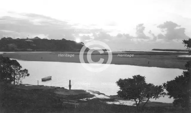 Lagoon, Tweed Heads with Flagstaff Hill in the background, 1906. Creator: Robert Augustus Henry L'Estrange.