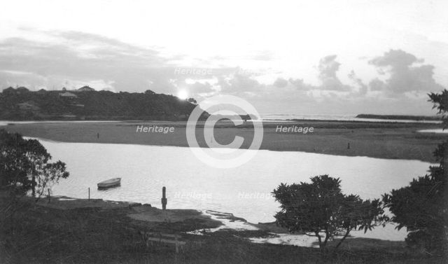 Lagoon, Tweed Heads with Flagstaff Hill in the background, 1906. Creator: Robert Augustus Henry L'Estrange.