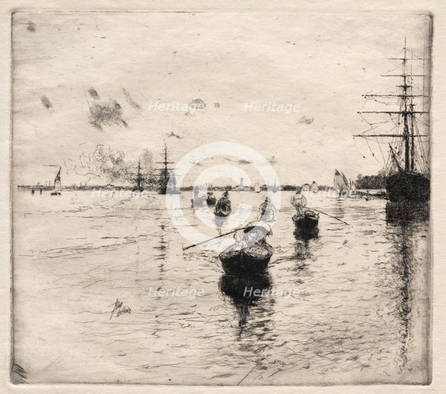 Lagoon with Steamers and Gondolas, 1885. Creator: Robert Frederick Blum (American, 1857-1903).