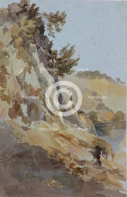 Lago Agnano and the Grotta del Cane, 1825. Creator: James William Giles.