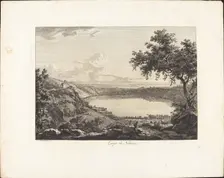 Lago di Nemi, 1792. Creator: Albert Christoph Dies