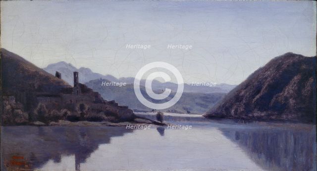 Lago di Piediluco, Umbria, 1826. Artist: Jean-Baptiste-Camille Corot.