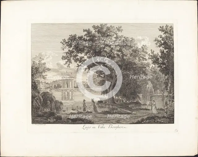 Lago in villa Borghese, 1792. Creator: Albert Christoph Dies.