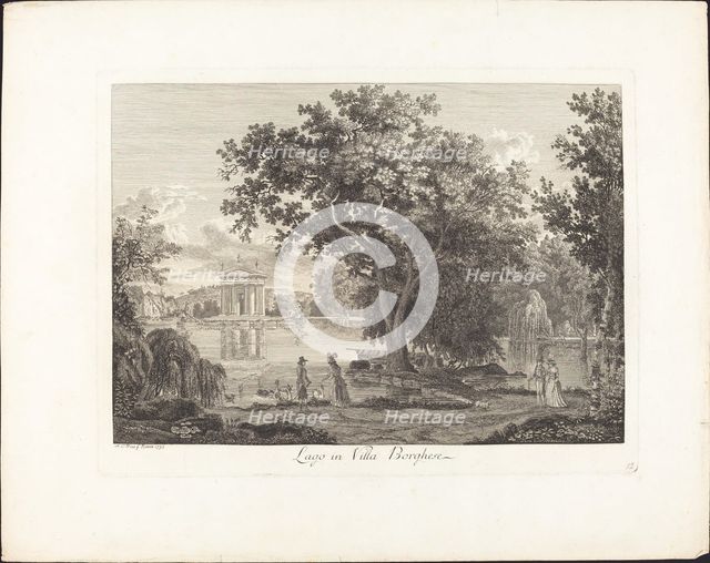 Lago in villa Borghese, 1792. Creator: Albert Christoph Dies.