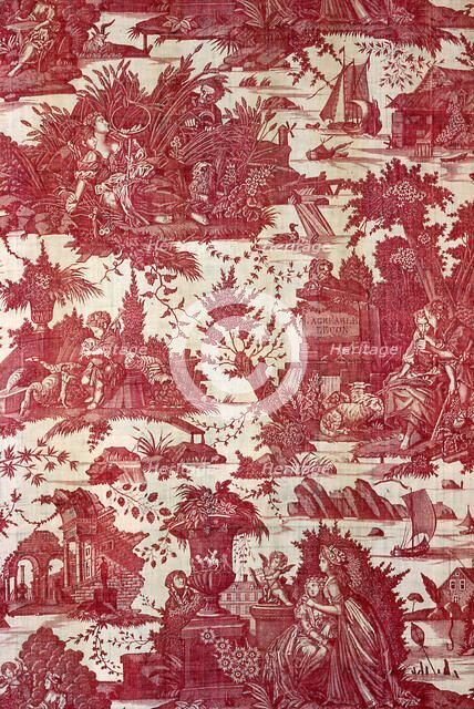 L'Agréable leçon (The Pleasant Lesson) (Furnishing Fabric), France, 1788. Creator: Petitpierre Frères & Cie.