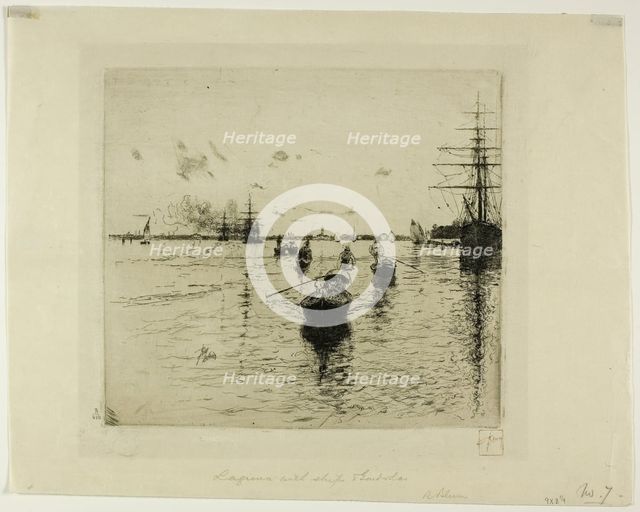Lagune with Steamers and Gondolas, Venice, 1885. Creator: Robert Frederick Blum.