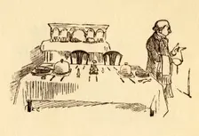 Laid table at the Bell Inn in Edmonton, 1878, (c1918). Creator: Randolph Caldecott
