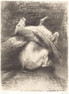 L'Aile impuissante n'eleva point la bete en ces noirs espaces (The impotent wing did not lift..., 18 Creator: Odilon Redon