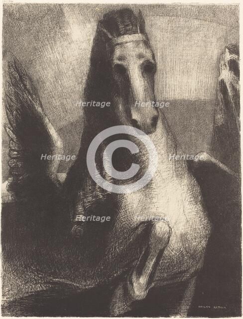 L'Aile (The Wing), 1893. Creator: Odilon Redon.