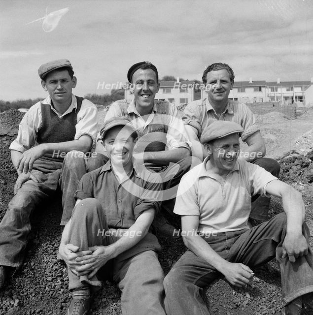 Laing constuction workers, Plymouth, Devon, 12/04/1956. Creator: John Laing plc.