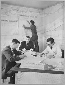 Laing office workers, Newport Pagnell, Milton Keynes, 03/07/1958. Creator: John Laing plc