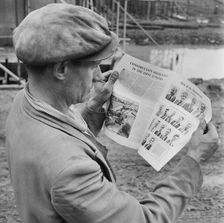 Laing worker on the construction site of the M1, the London to Yorkshire Motorway, 01/06/1958. Creator: John Laing plc