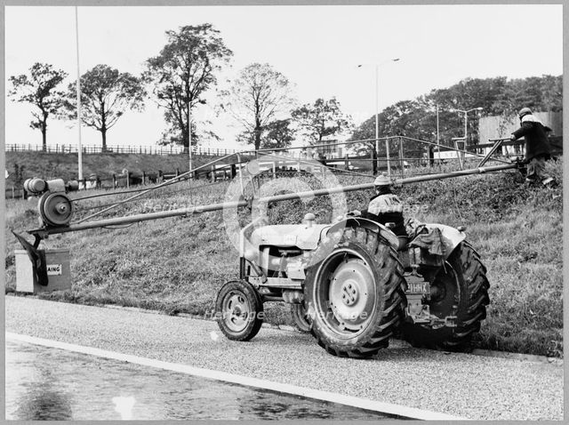 Laing workers on section of the Birmingham to Preston Motorway (M6), Staffordshire, 02/10/1963 Creator: John Laing plc.