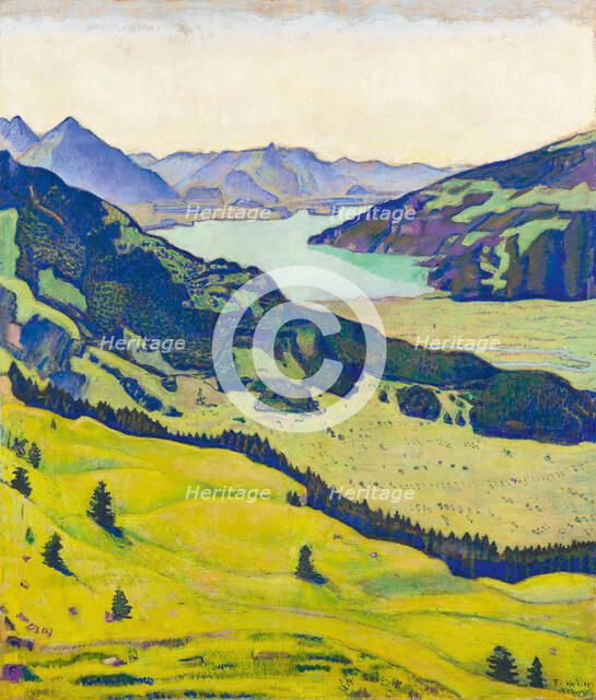 Lake Thun, seen from Breitlauenen, 1906. Creator: Hodler, Ferdinand (1853-1918).