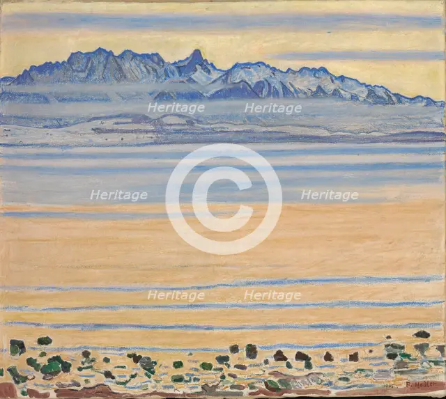 Lake Thun with Stockhorn Range, 1904.