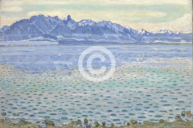 Lake Thun with Stockhorn Range, 1904.