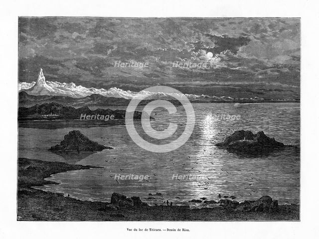 Lake Titicaca, South America, 19th century. Artist: Edouard Riou