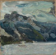 Lake Traun with Mountain Sleeping Greek, 1907. Artist: Gerstl, Richard (1883-1908)