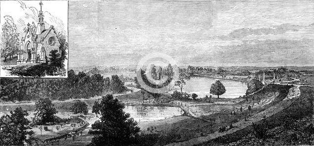 Lake View Cemetery, Cleveland, Ohio: view from the burial-place of the late President Garfield, 1881 Creator: Unknown.