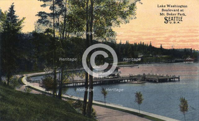 Lake Washington Boulevard, Mount Baker Park, Seattle, Washington, USA, 1911. Artist: Unknown