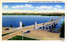 Lake Washington Floating Bridge, Seattle, Washington, USA, 1941