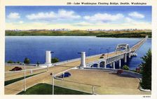 Lake Washington Floating Bridge, Seattle, Washington, USA, 1941