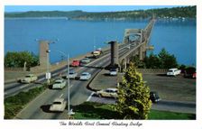 Lake Washington Floating Bridge, Seattle, Washington, USA, 1957