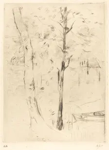 Lake with Rowboat, 1888/1890. Creator: Berthe Morisot