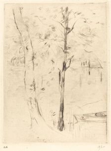 Lake with Rowboat, 1888/1890. Creator: Berthe Morisot