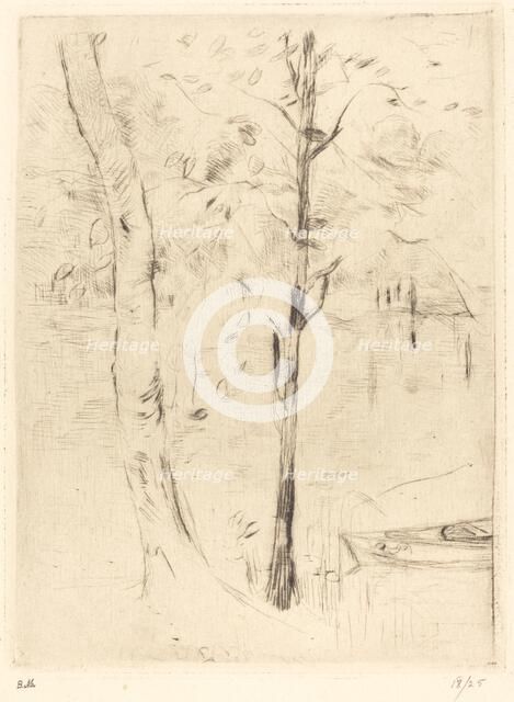 Lake with Rowboat, 1888/1890. Creator: Berthe Morisot.